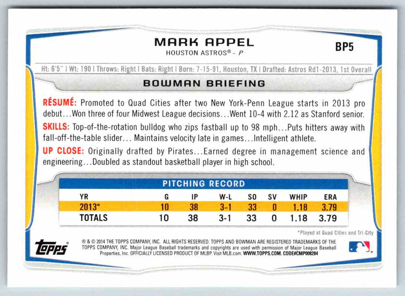 2014 Bowman Mark Appel