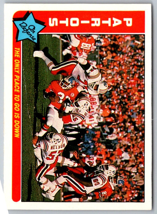 1985 Fleer Team Action The Only Place to Go is Down (Defense) #50