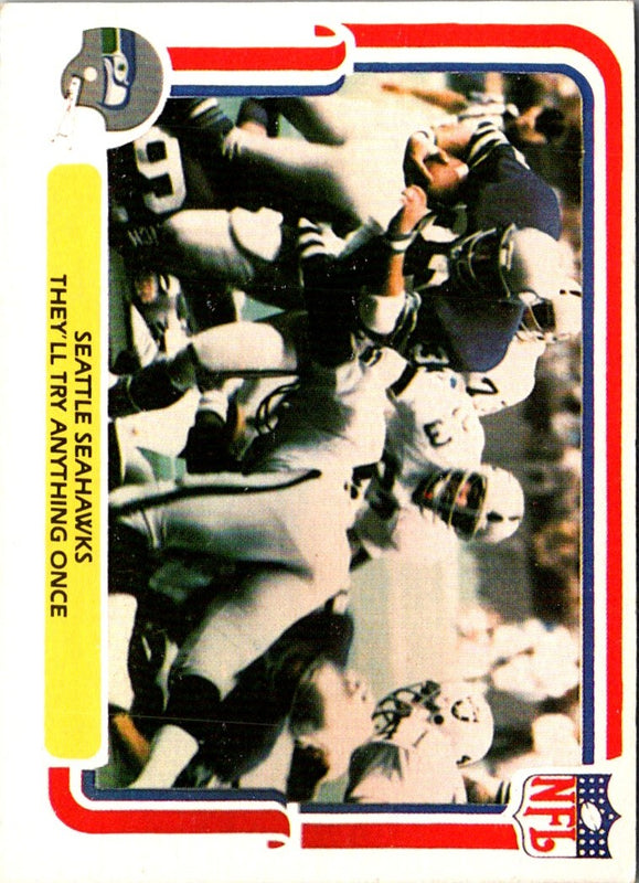 1980 Fleer Team Action Stickers Seattle Seahawks Helmet (Blue/Red) #NNO