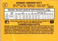 1987 Donruss Bobby Witt #99 Rookie