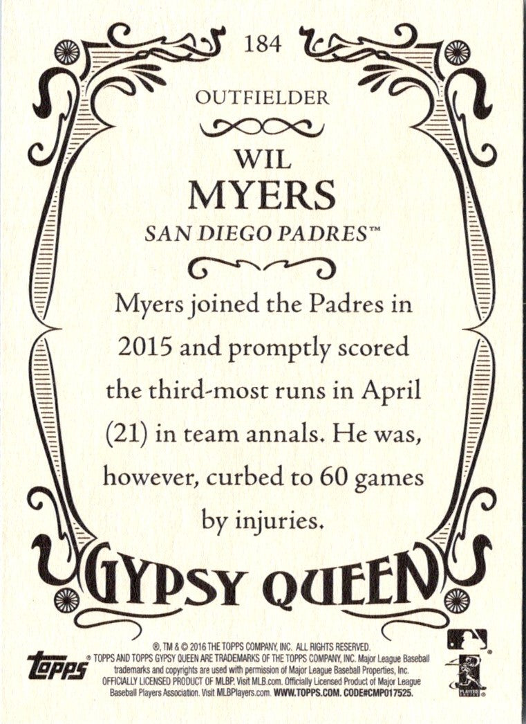 2016 Topps Gypsy Queen Wil Myers