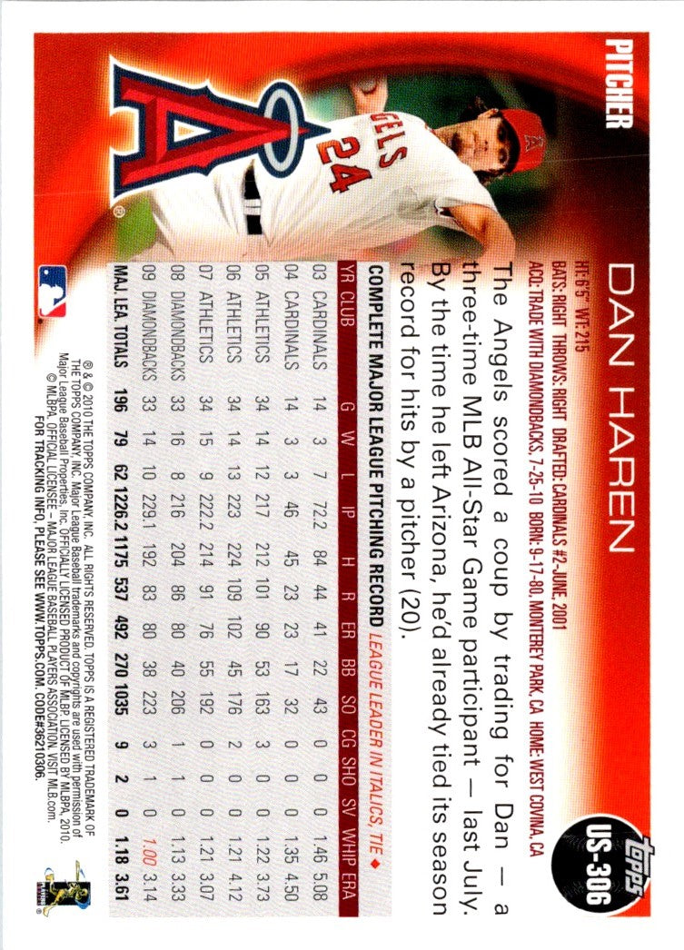 2010 Topps Update Dan Haren