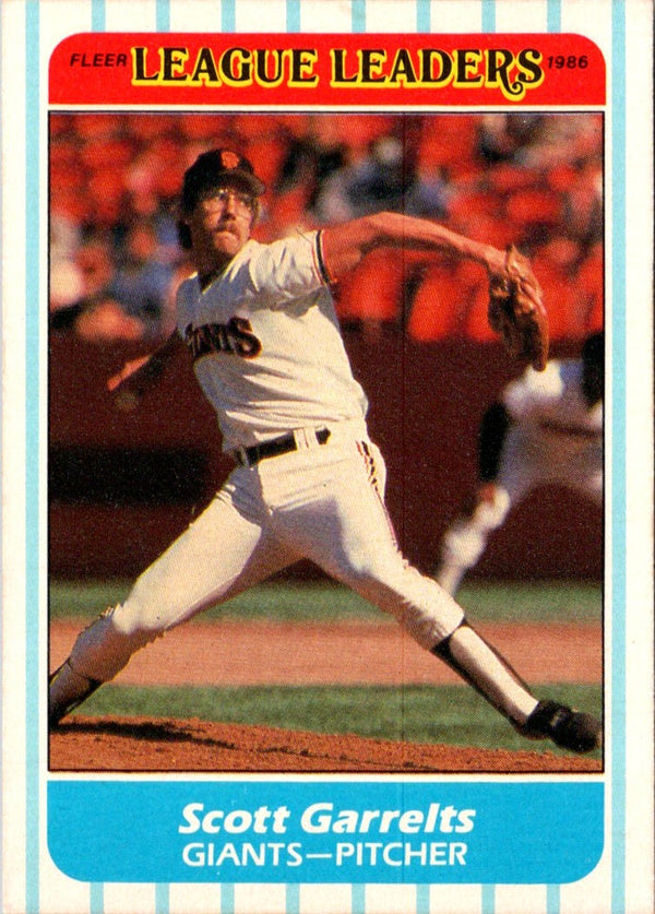 1986 Fleer League Leaders Scott Garrelts #14