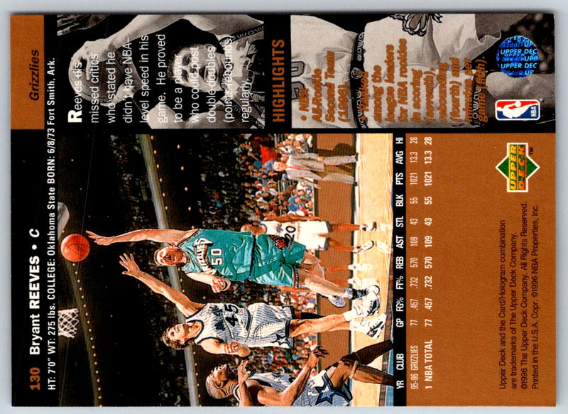 1998 Upper Deck Bryant Reeves