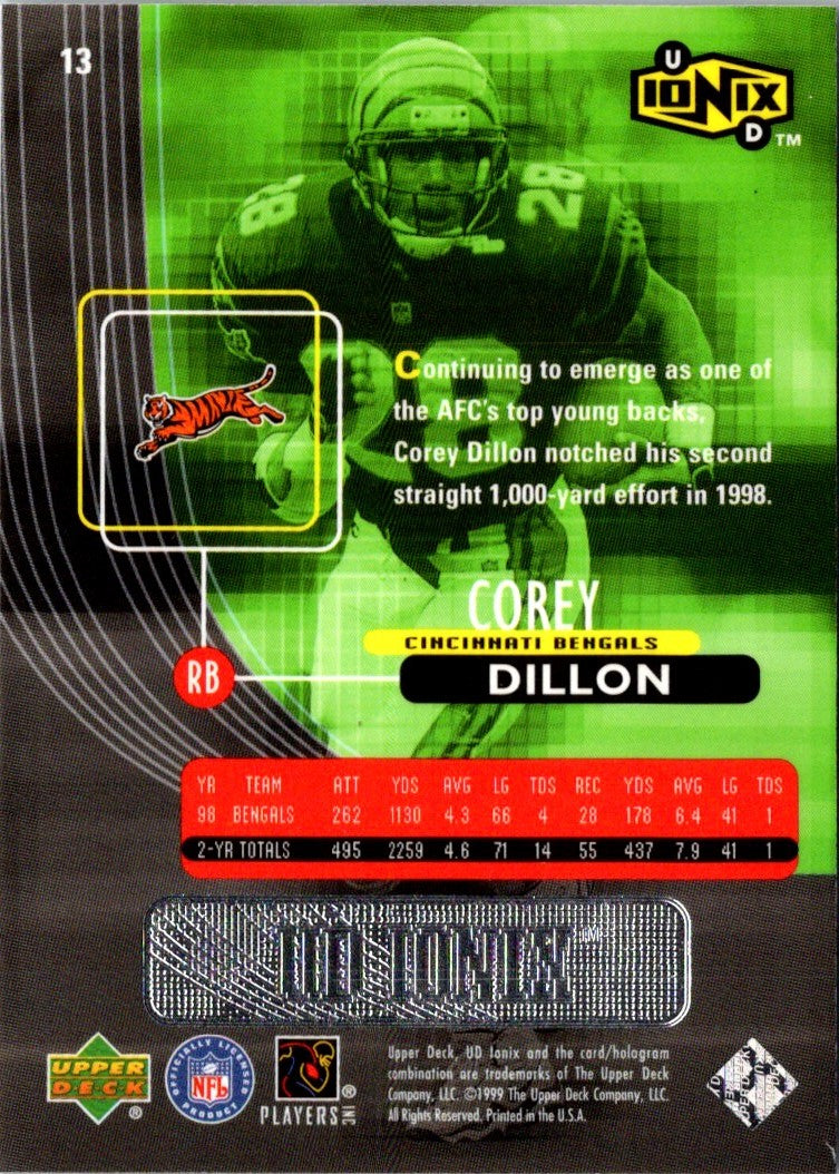 1999 UD Ionix Corey Dillon