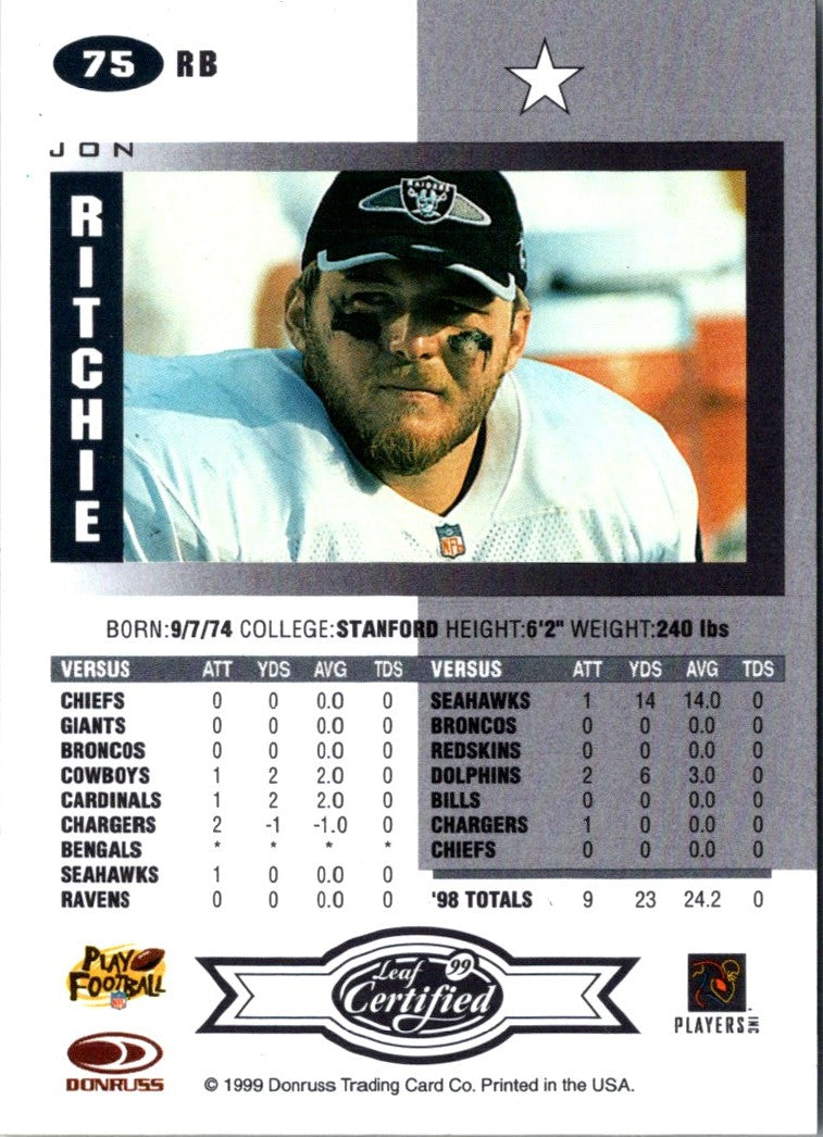 1999 Leaf Certified Jon Ritchie