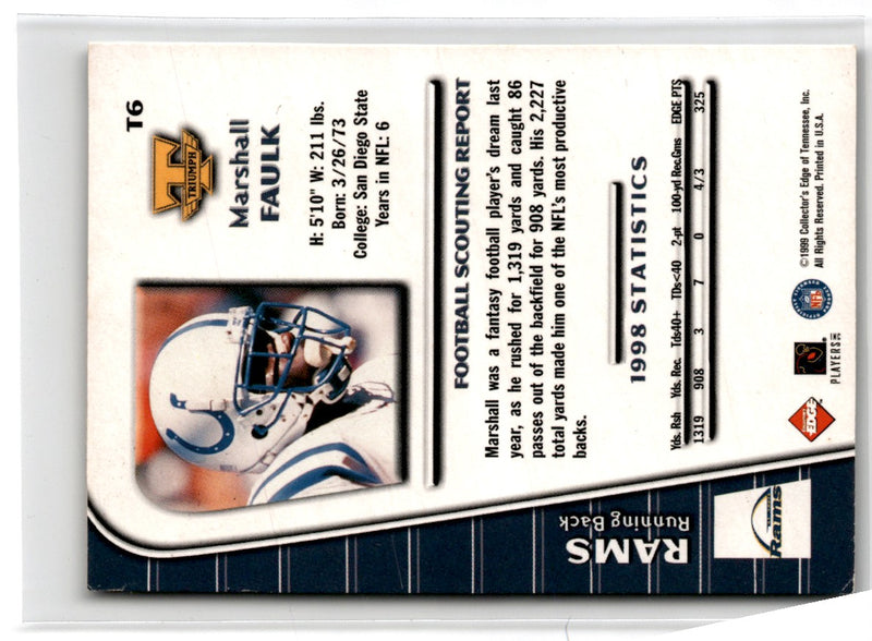 1999 Collector's Edge Triumph Millennium Collection Marshall Faulk