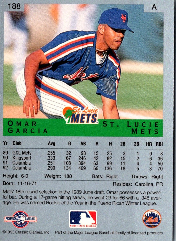 1993 Classic Best Omar Garcia