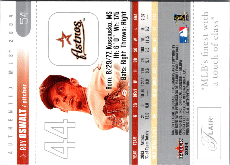 2004 Fleer Authentix Roy Oswalt