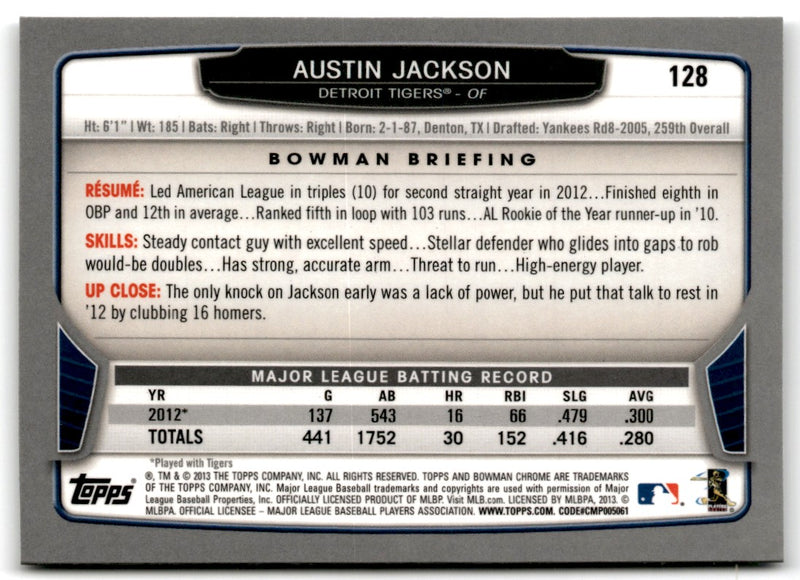 2013 Bowman Chrome Austin Jackson