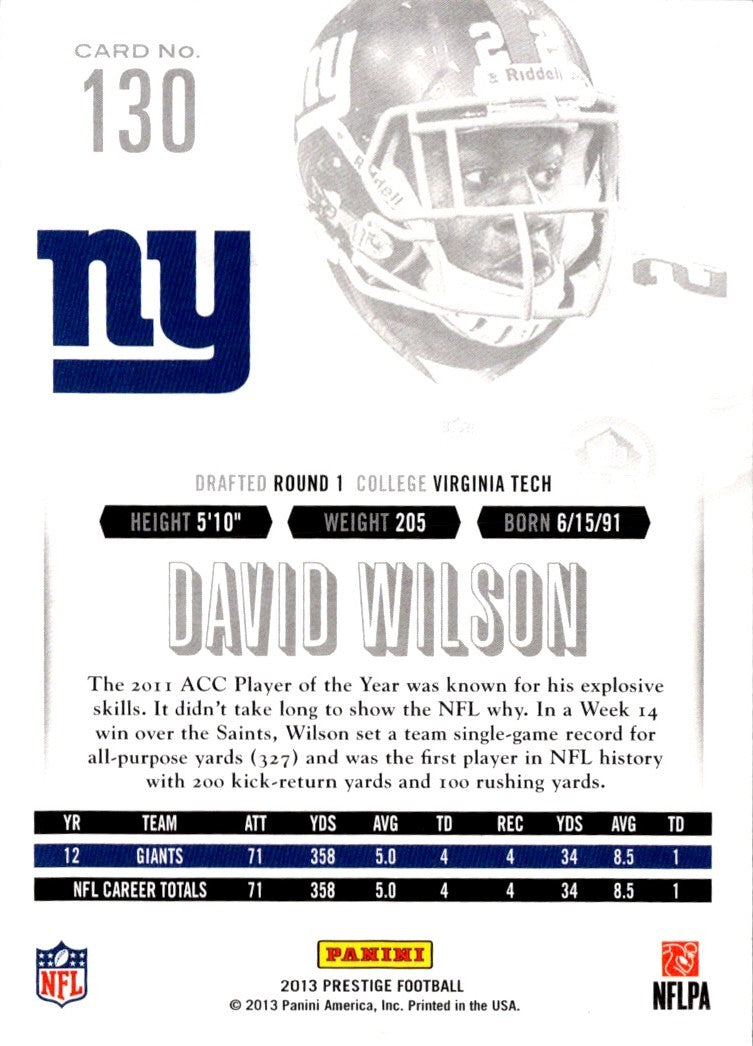 2013 Panini Prestige David Wilson