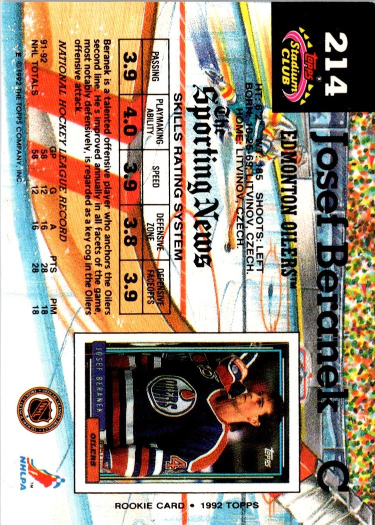 1992 Stadium Club Josef Beranek