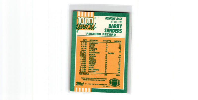 1990 Score Hot Cards Barry Sanders