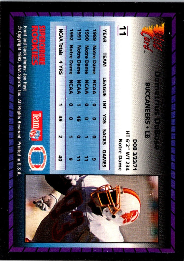 1993 Wild Card Superchrome Rookies Demetrius DuBose