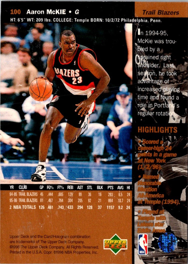 1996 Upper Deck Aaron McKie