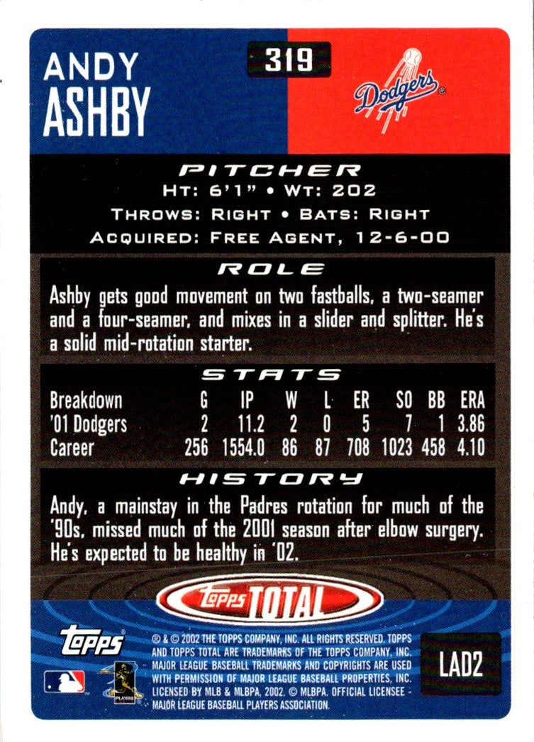 2002 Topps Total Andy Ashby