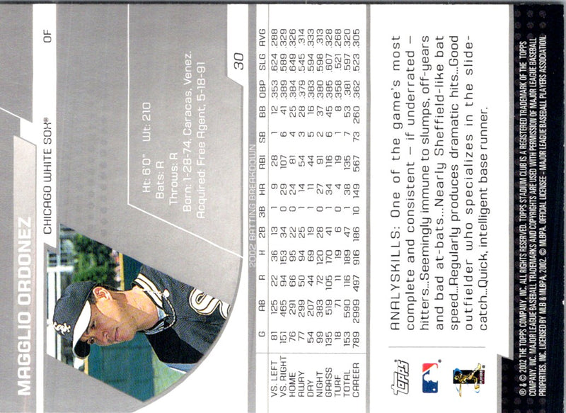 2003 Stadium Club Chrome Magglio Ordonez