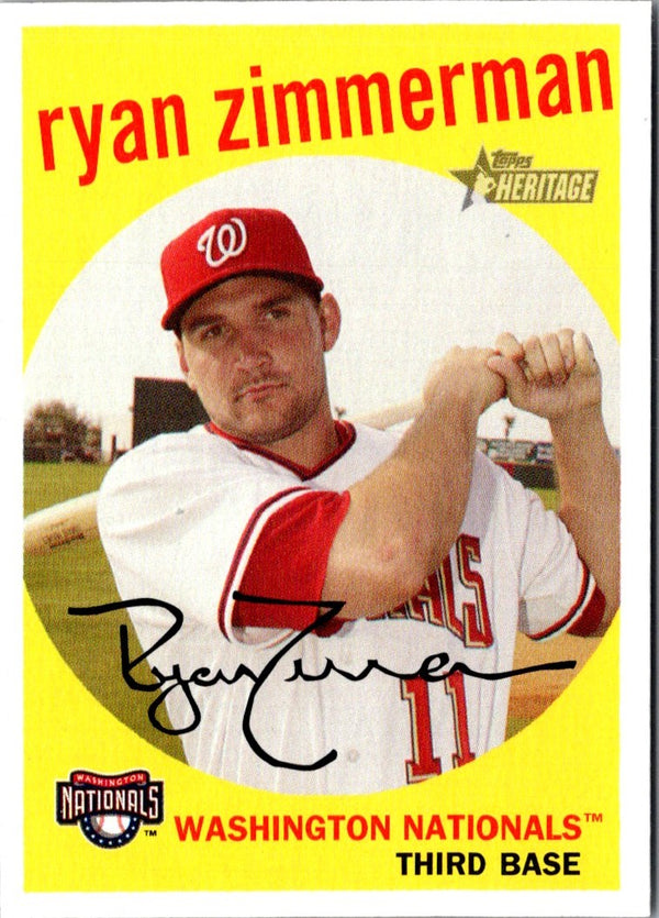 2008 Topps Heritage Ryan Zimmerman #391