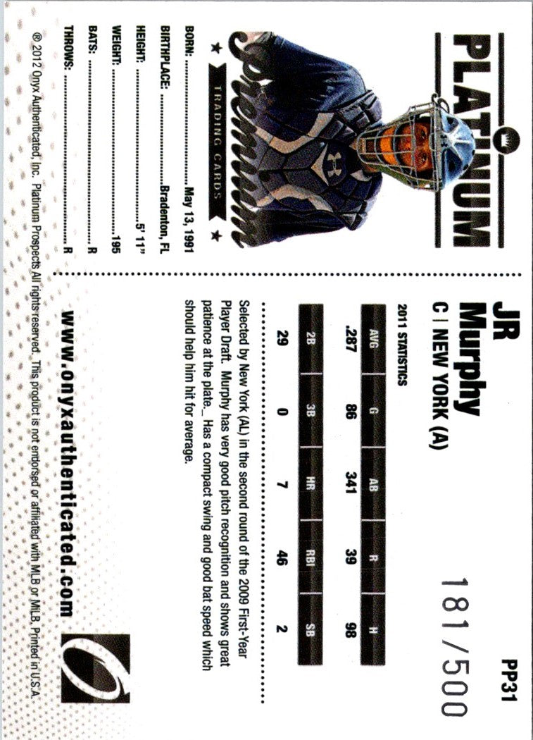 2012 Onyx Platinum Prospects J.R. Murphy