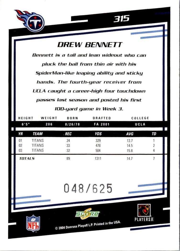 2004 Score Drew Bennett