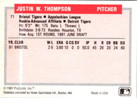 1991 ProCards Tomorrow's Heroes Justin Thompson #71