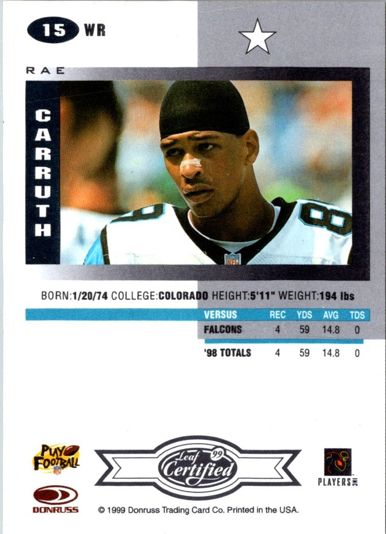 1999 Leaf Certified Rae Carruth