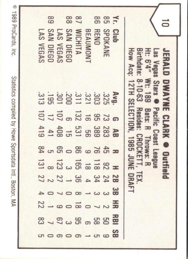 1989 ProCards Triple A Jerald Clark