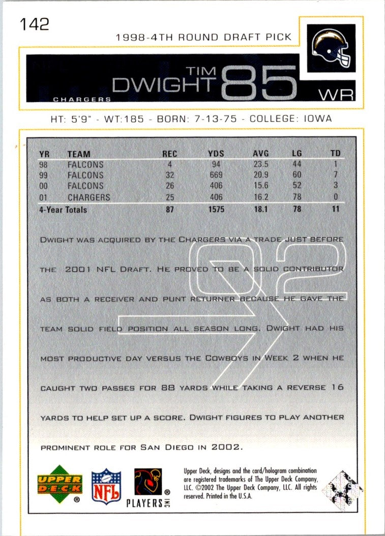 2002 Upper Deck Tim Dwight