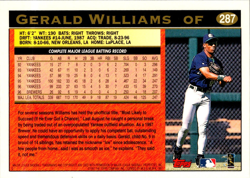 1997 Topps Gerald Williams