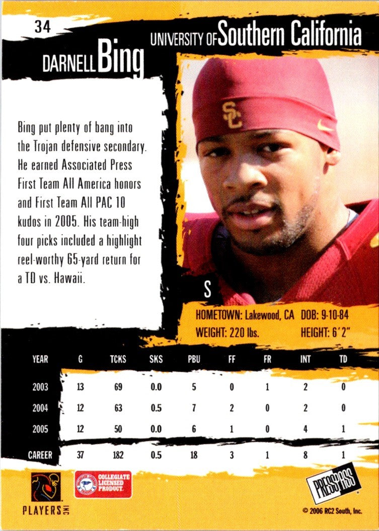 2006 Press Pass Blue Darnell Bing