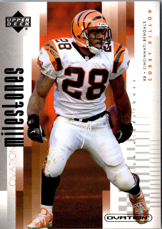 2002 Upper Deck Ovation Milestones Corey Dillon #OM-6