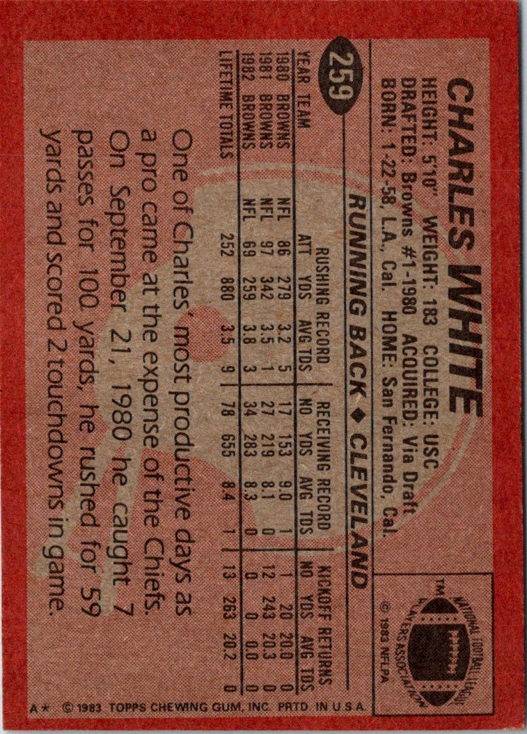 1983 Topps Charles White