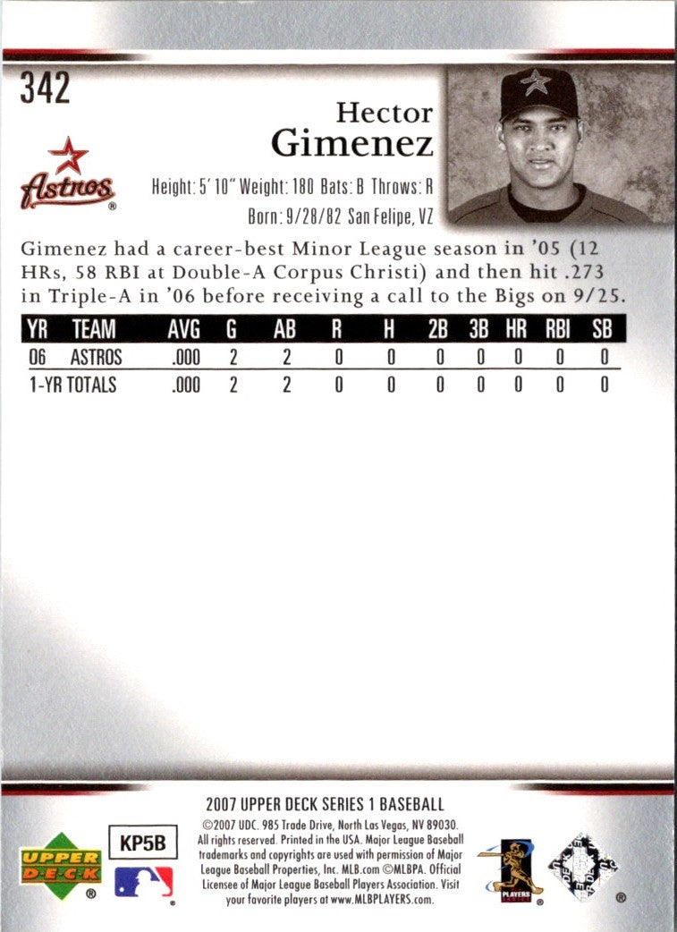 2007 Upper Deck Hector Gimenez