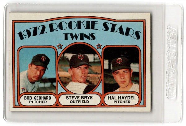 1972 Topps Twins Rookies - Bob Gebhard/Steve Brye/Hal Haydel #28 Rookie EX