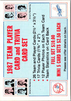 1987 Sportflics Team Logo Trivia Team Season Records #1