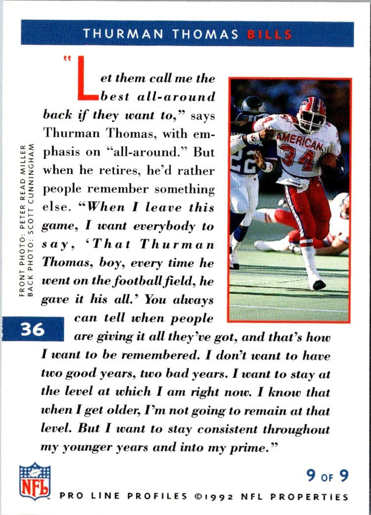 1992 Pro Line Thurman Thomas