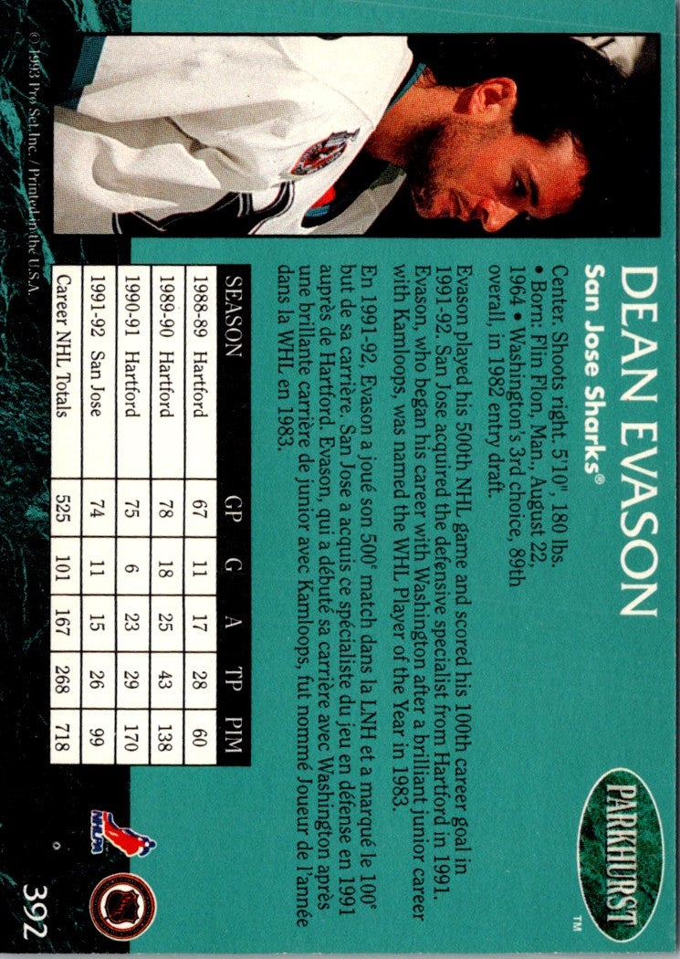 1992 Parkhurst Dean Evason