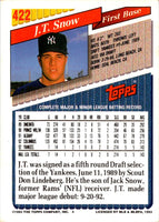 1993 Topps J.T. Snow #422 Rookie