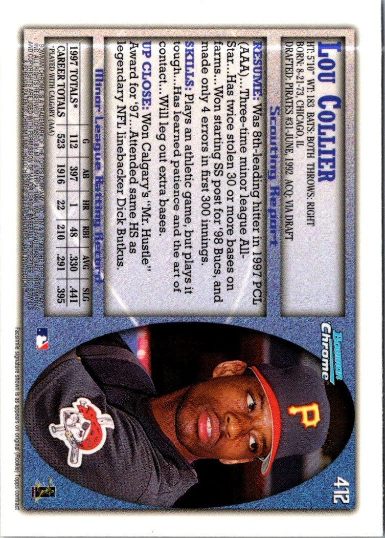 1998 Bowman Chrome Refractors Lou Collier