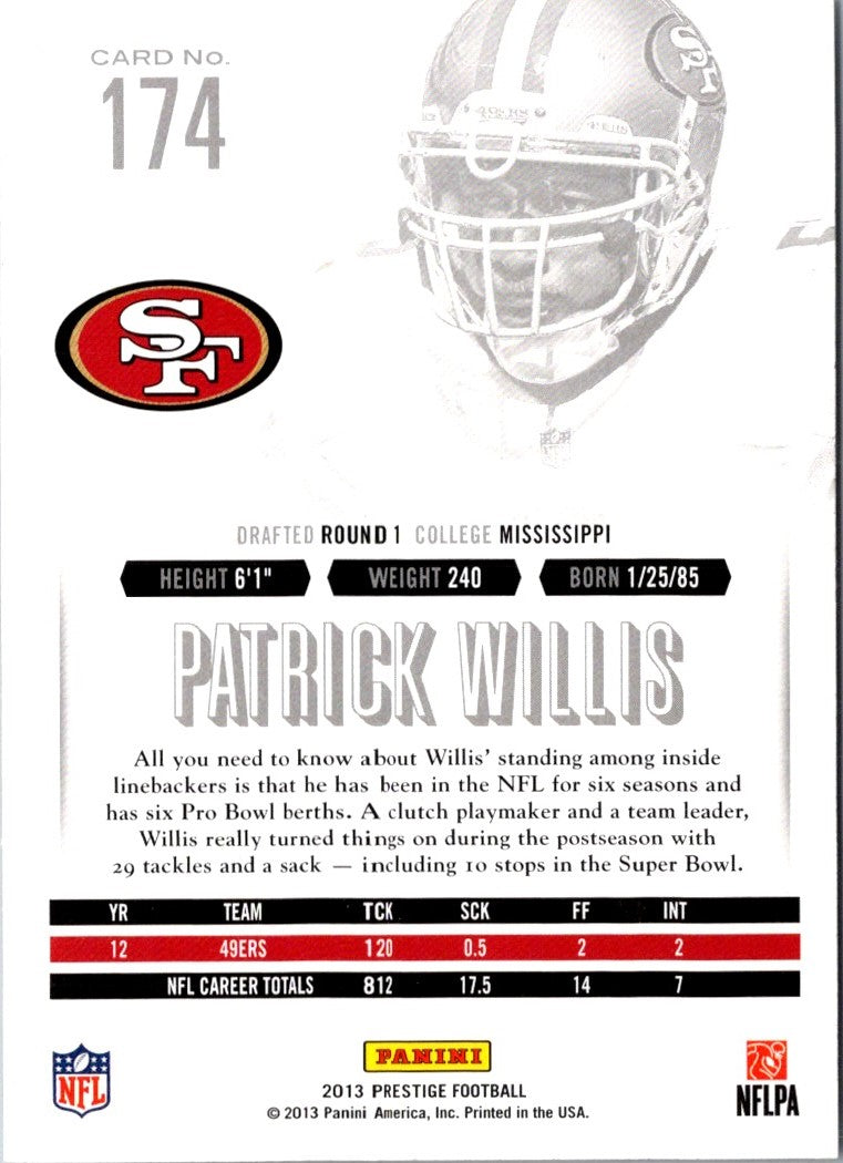 2013 Panini Prestige Patrick Willis