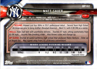2018 Bowman Prospects Matt Sauer #BP102