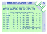 1984 Topps Glossy Send-Ins Bill Madlock #19