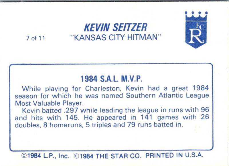 1988 Star Kevin Seitzer Kevin Seitzer