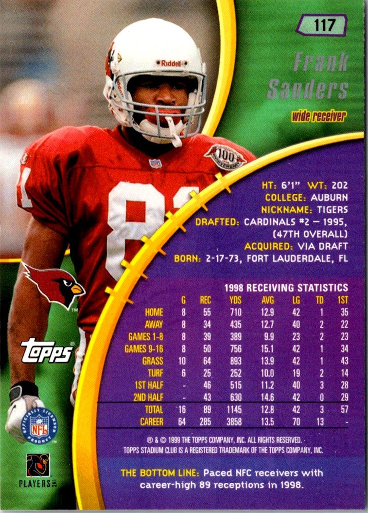 1999 Stadium Club Frank Sanders