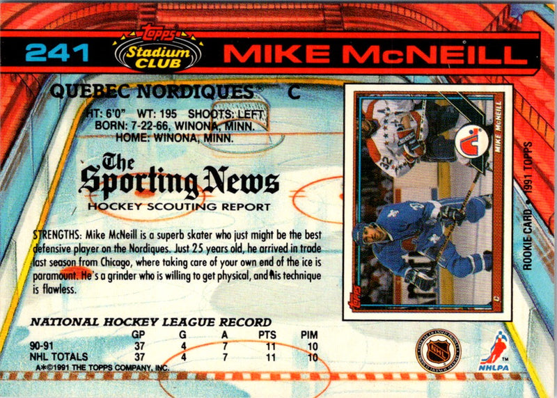 1991 Stadium Club Mike McNeill