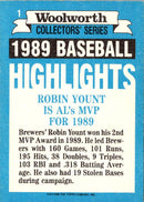 1990 Topps Woolworth Baseball Highlights Robin Yount