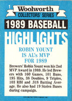 1990 Topps Woolworth Baseball Highlights Robin Yount #1