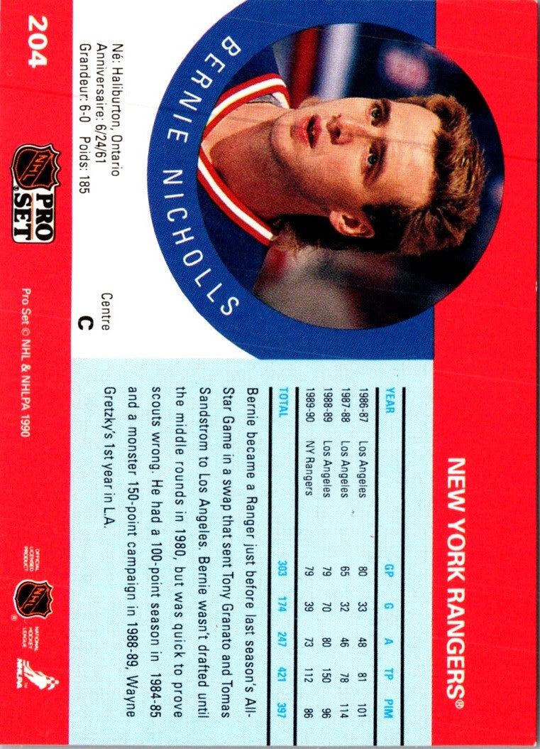 1990 Pro Set Bernie Nicholls