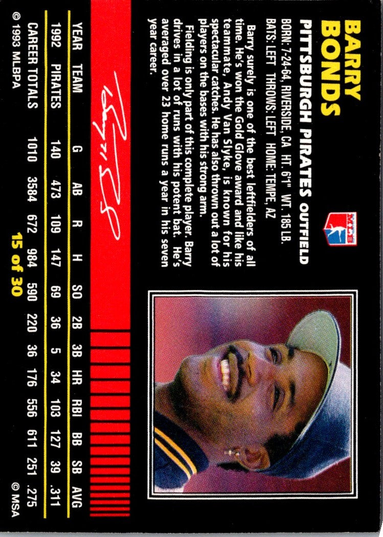 1993 Post Cereal Barry Bonds