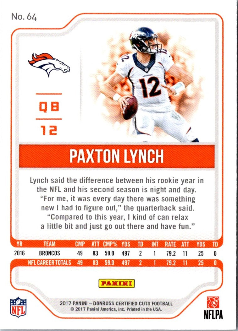 2017 Donruss Certified Cuts Paxton Lynch